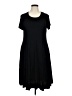 Catherines Solid Black Casual Dress Size 0X - photo 1