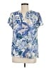 Maurices 100% Polyester Paisley Blue Short Sleeve Blouse Size M - photo 1