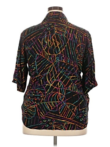 Basic Editions 3/4 Sleeve Button-Down Shirt (view 2)