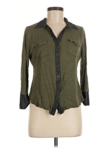 French Laundry 3/4 Sleeve Button-Down Shirt (view 1)