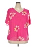 Studio I 100% Polyester Pink Short Sleeve Blouse Size 24W - photo 1
