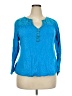 One World Blue 3/4 Sleeve Top Size 2X - photo 1