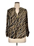 MICHAEL Michael Kors Animal Print Gold 3/4 Sleeve Blouse Size XL - photo 1