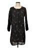 Glam 100% Polyester Print Black Casual Dress Size S - photo 1