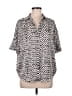 Nic + Zoe 100% Polyester Polka Dots Silver Short Sleeve Blouse Size M - photo 1