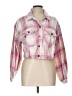 No Comment 100% Polyester Plaid Pink Jacket Size L - photo 1