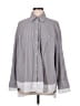 Zara Stripes Gray Long Sleeve Button-Down Shirt Size M - photo 1