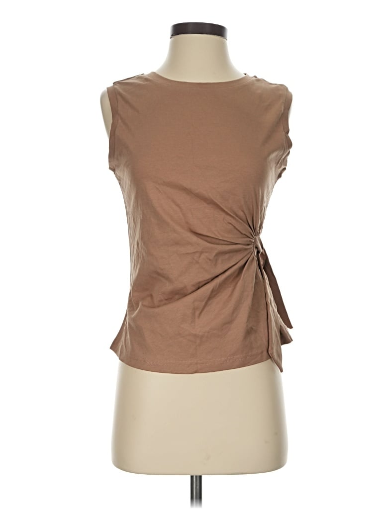 Pre-owned Motf Sleeveless Blouse In Brown