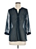Como Black Blue 3/4 Sleeve Blouse Size M - photo 1