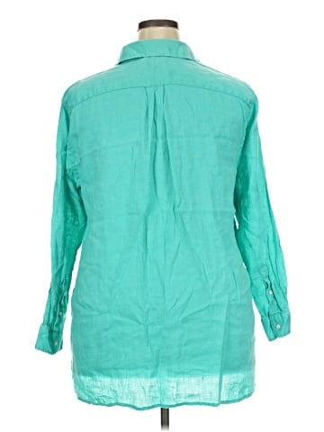 Lauren by Ralph Lauren 3/4 Sleeve Button-Down Shirt (view 2)
