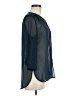 Como Black Blue 3/4 Sleeve Blouse Size M - photo 4
