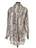 Glam Animal Print Ivory Long Sleeve Blouse Size S - photo 2