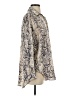 Glam Animal Print Ivory Long Sleeve Blouse Size S - photo 4