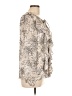 Anne Klein 100% Polyester Ivory Silver Long Sleeve Blouse Size L - photo 4