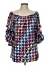 Coco Bianco 100% Polyester Purple 3/4 Sleeve Blouse Size L - photo 1