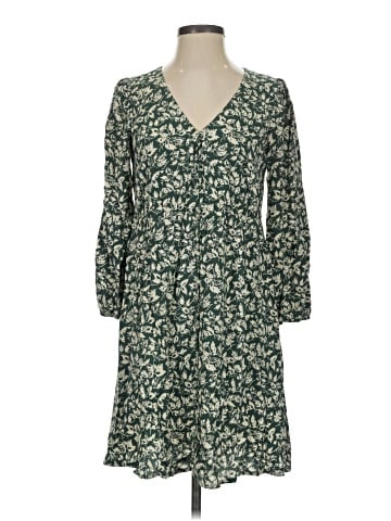 Madewell V-Neck Button-Front Mini Dress in Forest Leaves (view 1)