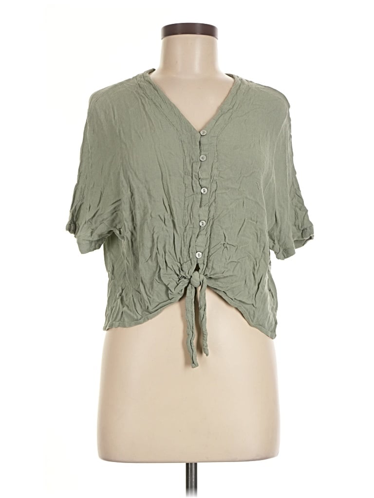 Pre-owned Primark Short Sleeve Blouse In Green