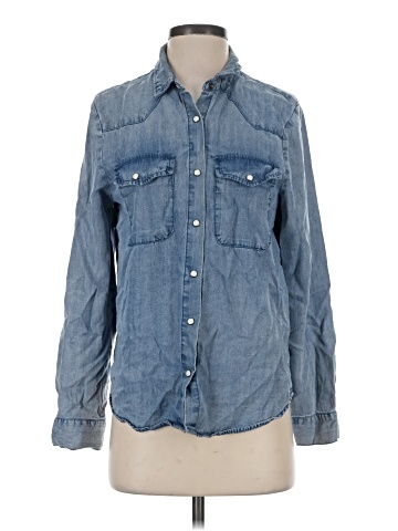 Aqua Long Sleeve Button-Down Shirt (view 1)