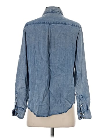Aqua Long Sleeve Button-Down Shirt (view 2)