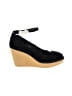 Lands' End Canvas 100% Leather Black Wedges Size 9 - photo 1