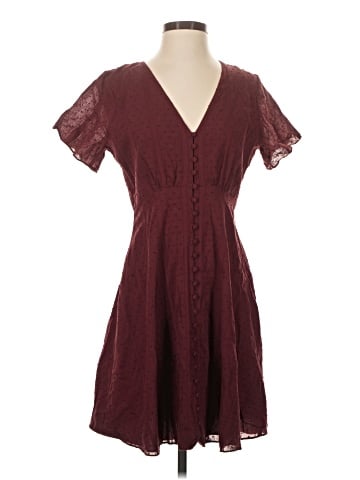 Madewell Button-Front Swing Dress in Swiss Dot (view 1)