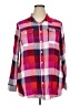 Avenue 100% Rayon Plaid Pink Long Sleeve Button-Down Shirt Size 18 Plus - photo 1