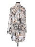 Elliatt 100% Polyester Print Gray Casual Dress Size S - photo 1