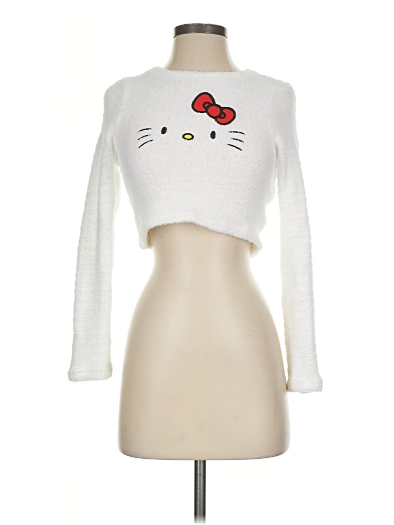 Pre-owned Hello Kitty Pullover Sweater In White