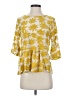 Lavish Yellow 3/4 Sleeve Blouse Size S - photo 1