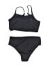 Unbranded Solid Black Two Piece Swimsuit Size XL - photo 2