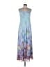 Monsoon 100% Polyester Tie-dye Blue Casual Dress Size 10 - photo 1