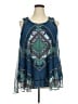 Roz & Ali 100% Polyester Blue Sleeveless Blouse Size 2X - photo 1