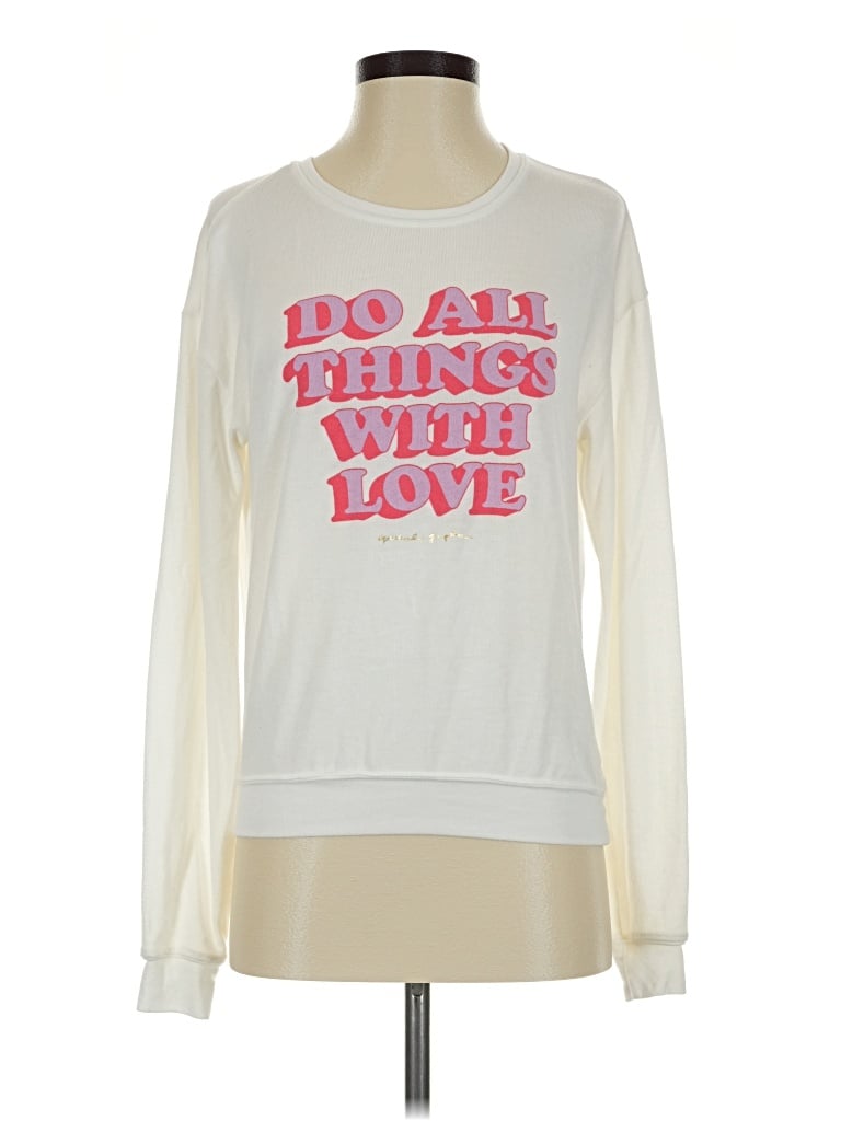 Pre-owned Spiritual Gangster Long Sleeve T-shirt In Ivory