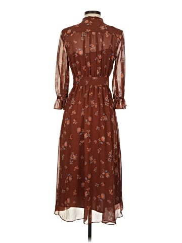 Madewell Georgette Tie-Neck Midi Dress in Forest Floral (view 2)
