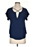 Mine 100% Polyester Blue Short Sleeve Blouse Size S - photo 1