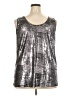 Roaman's Metallic Silver Sleeveless Blouse Size 18 (L) - photo 2