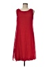 J. Peterman 100% Polyester Solid Red Casual Dress Size 8 - photo 1