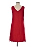 J. Peterman 100% Polyester Solid Red Casual Dress Size 8 - photo 2