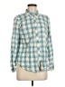 Talbots Checkered-gingham Teal Long Sleeve Button-Down Shirt Size M - photo 1
