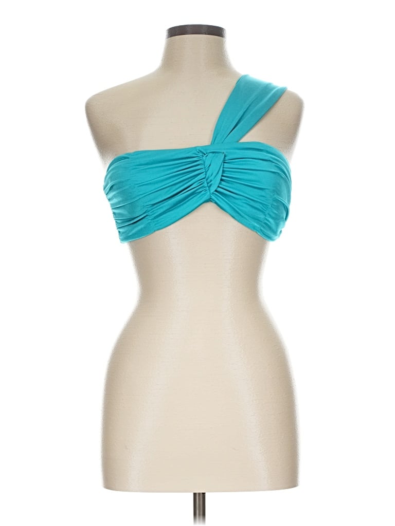 Pre-owned Apostrophe Tank Top Teal Strapless Neckline Tops