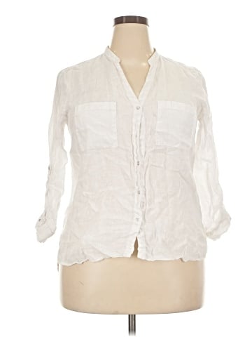 Zara 3/4 Sleeve Button-Down Shirt (view 1)