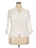Zara White 3/4 Sleeve Button-Down Shirt Size XXL - photo 1