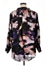 Jennifer Lopez 100% Polyester Floral Black Long Sleeve Blouse Size 1X - photo 2