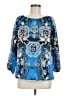 Ali Miles 100% Polyester Blue 3/4 Sleeve Blouse Size M - photo 1