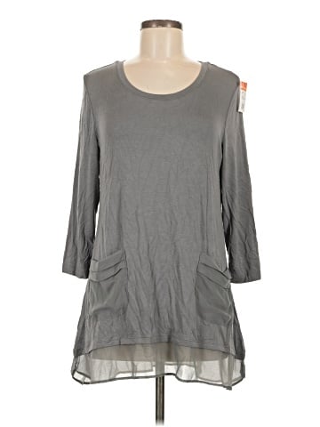 LOGO by Lori Goldstein 3/4 Sleeve Top (view 1)