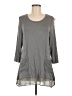 LOGO by Lori Goldstein Gray 3/4 Sleeve Top Size M - photo 1