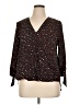 West Kei 100% Polyester Brown 3/4 Sleeve Blouse Size XL - photo 1