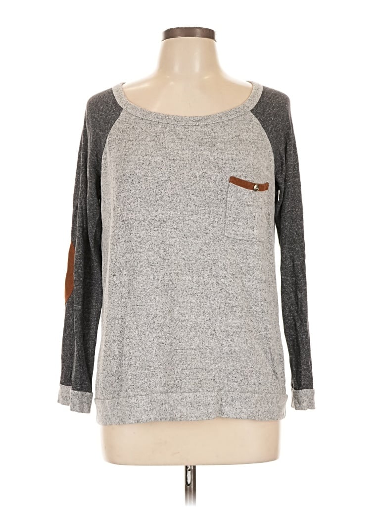 Pre-owned Pink Clover 3/4 Sleeve T-shirt In Gray