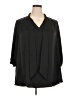 Worthington 100% Polyester Black 3/4 Sleeve Blouse Size 2X - photo 1