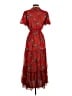 Max Studio 100% Polyester Paisley Red Casual Dress Size XS - photo 2